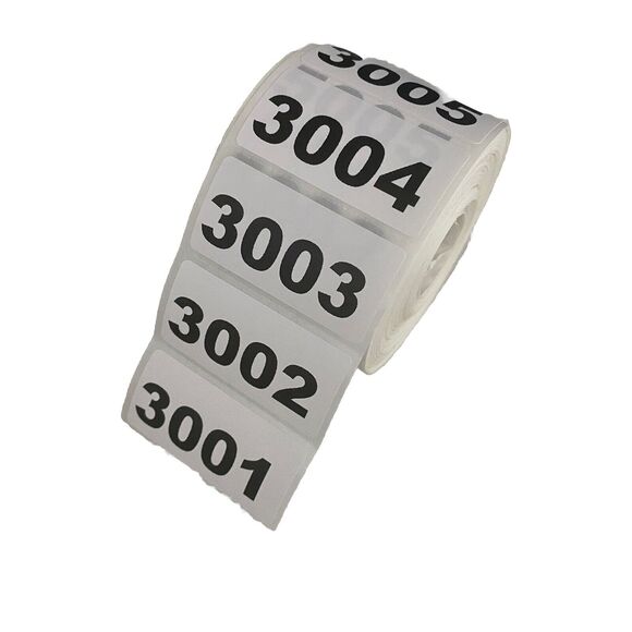 Inventory Number Stickers Consecutive Number‎ 1000 Labels Self Adhesive 2"x1" - Picture 7 of 16